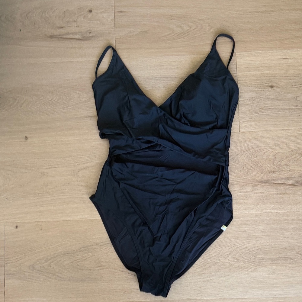 summersalt Black V-Neck One-Piece Swimsuit